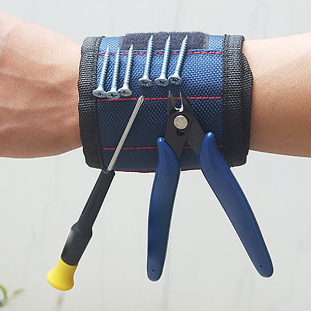 Almacenamiento De Herramientas De Muñeca De Pulsera Magnética 3 Filas Organizador Cinturón De Auto Adhesivo Ajustable Para Electricistas Repransmen Conjuntos Sosteniendo Tornillos Cañas