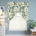 thumbnail image 6 of Sage Green Spring Floral Kitchen Window Curtains, Swag Curtains Valance for Bedroom Living Room Bathroom, Summer Botanical Farmhouse Rod Pocket Window Treatment Curtain Block Drapes 2 Panels 36"x63", 6 of 9