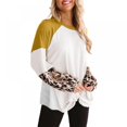 thumbnail image 3 of Haut d'Automne pour Femmes, T-shirt à Manches Longues, Couture Léopard, Mode Ample, 3 of 8