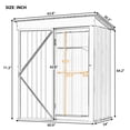 thumbnail image 6 of Euroco 5' x 3' FT Outdoor Storage Shed, Metal Garden Tool Shed with Lockable Door, Outside Sheds & Storage Galvanized Steel, Brown, 6 of 7