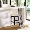 thumbnail image 2 of Safavieh Kieran Modern Mid Back Wood and Fabric Stools, Creme/Black, 2 of 5