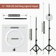 thumbnail image 6 of ZOMEI 12" RGB Ring Light, Dimmable LED with 63" Tripod & Phone Holder for Live Stream, TikTok, Zoom and Vlog, 6 of 10
