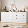 thumbnail image 6 of Homfa 6 Drawer White Dresser for Bedroom, Modern Wood Storage Cabinet Chest of Drawer for Living Room Entryway, 6 of 7