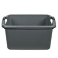 Hefty 12 gal Utility Plastic Storage Bin, Gray, 6 Pack