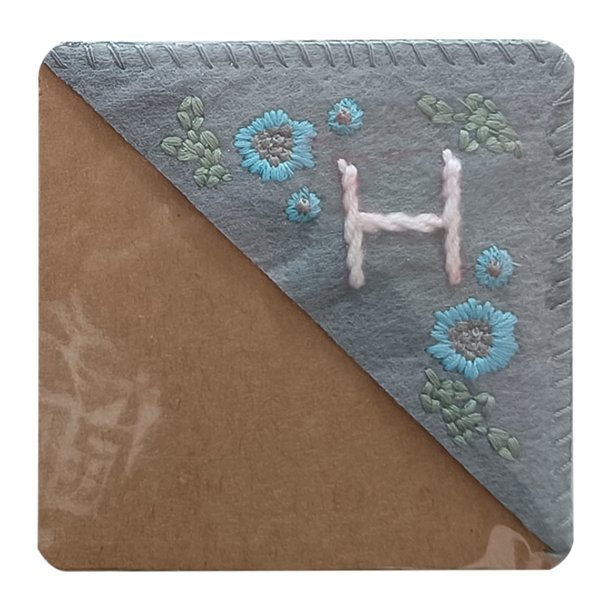 Personalized Hand Embroidered Corner Bookmark, Hand Stitched Felt