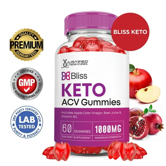 Bliss Keto ACV Gummies 1000MG Dietary Supplement 60 Gummys