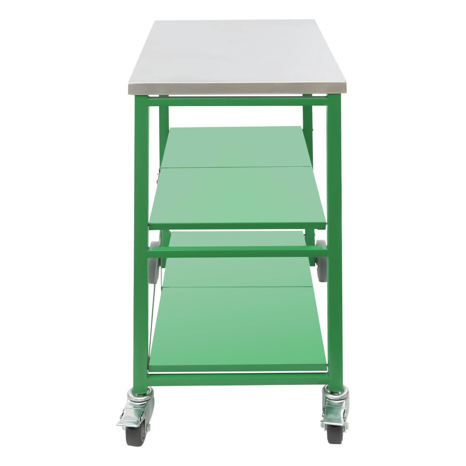 3 Tiers Grill Cart, Folding Outdoor Grill Cart 18.5"D X 27.6"W, Green Folding Hand Truck with Storage, Heavy Duty Utility Cart for Kitchen Camping