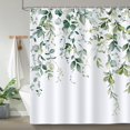 thumbnail image 2 of Green Eucalyptus Shower Curtain 72 x 72 Inch Watercolor Leaves Plant Decorative Bath Curtain Polyester Fabric Waterproof Bathroom Curtain with 12 Hooks, 2 of 6