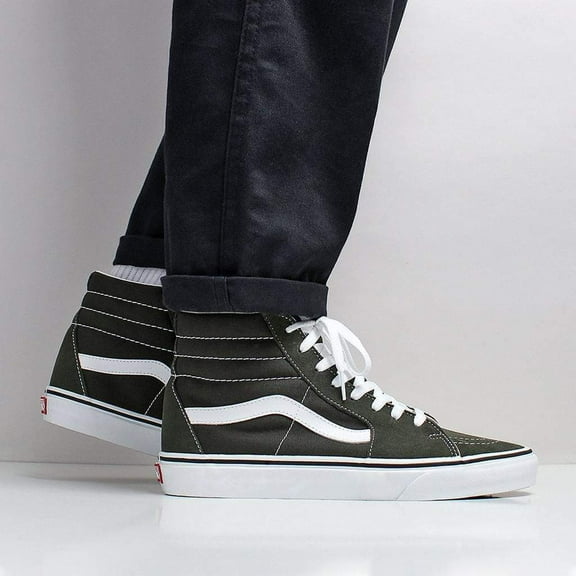 VANS U SK8-HI UNISEX SNEAKERS - FOREST NIGHT/TRUE WHITE / Men 8.5 / Women 10