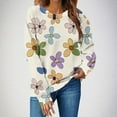 thumbnail image 6 of Felirenzacia Women's Daisy Printed Sweatshirts, Multicolor Floral Printed Pullover Top, Size: S-2XL, 6 of 6