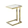 thumbnail image 2 of Posh Living Luane Modern C-Shape Stainless Steel End Table in White/Gold, 2 of 10