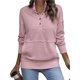 thumbnail image 1 of Sudadera Informal de Larga para Mujer, Cuello Alto, Botones y Cordón Ajustable Rosa XL, 1 of 8