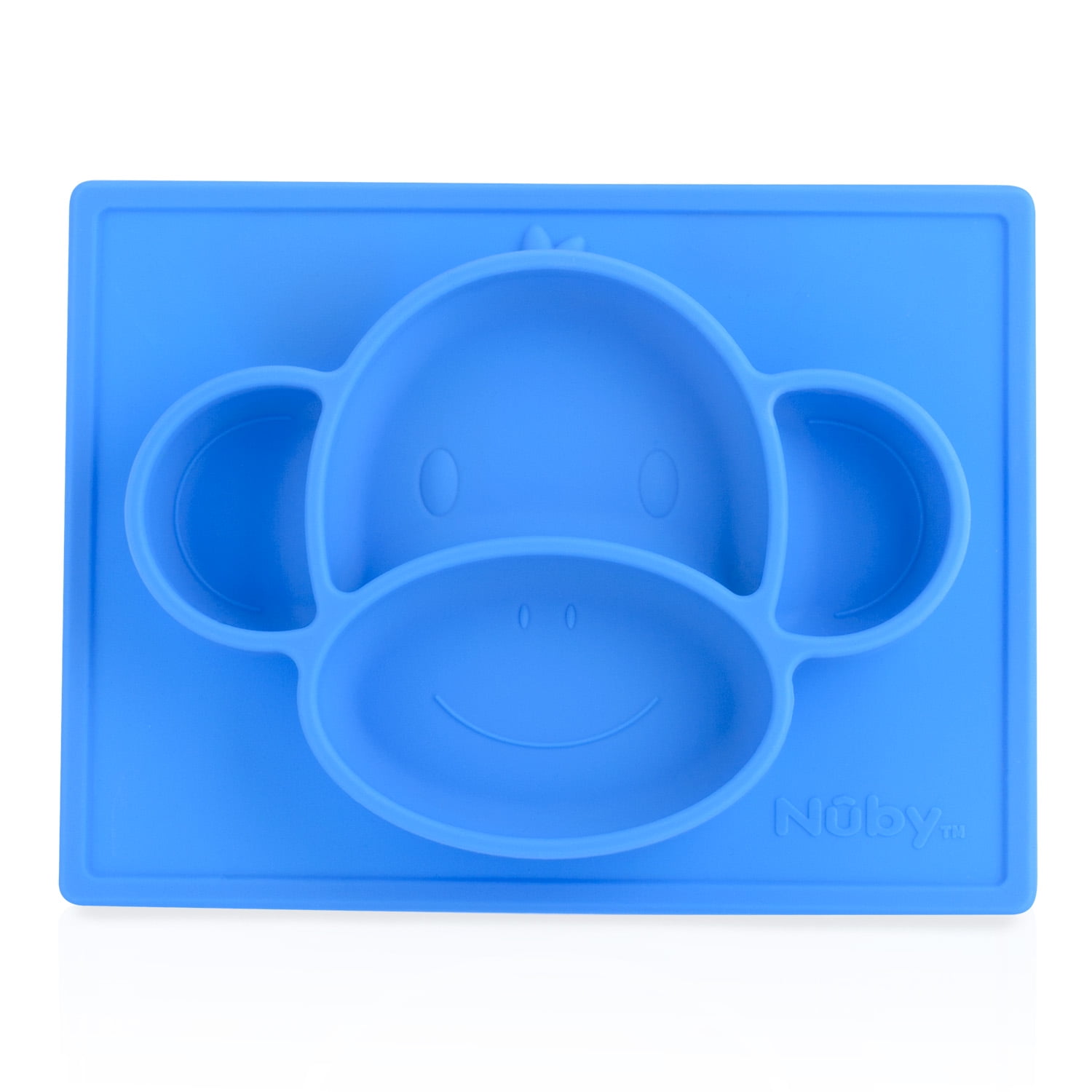 Nuby Sure Grip Animal Placemat, Blue Monkey