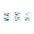 thumbnail image 1 of 3Pcs Canvas Wall Art Painting Cartoon Fishes Printed Picture Home Office Decor, 1 of 4