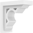 thumbnail image 1 of Ekena Millwork BKTP04X08X08SHE Standard Sheridan Architectural Grade PVC Bracket, 3 1/2 W Inch x 8 D Inch x 8 H Inch, White, 1 of 1