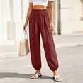 thumbnail image 2 of Noric Women Casual Jogger Pants High Waisted Elastic Waistband with Pockets Loose Fit Cuffed Ankles Workout Trousers, 2 of 9