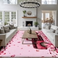 thumbnail image 3 of Large Area Rugs for Living Room Bedroom, Valentine's Day 5'x8' Rug Washable Carpet Runner Indoor Outdoor, Romantic Love Roses Truck Ombre Pink Non Slip Floor Mats Rug for Kitchen, Bathroom, 3 of 8