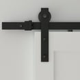 thumbnail image 3 of 6.6 Ft. Hook Strap Satin Brass PVD Rolling Barn Door Hardware Kit with 2-3/4 in. Wheel, 3 of 7