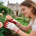 thumbnail image 4 of Gardening Gloves for Women and Men with Latex Coated Grip Breathable Polyester Knit for Planting Pruning and Yard Work Blue White, 4 of 5
