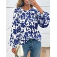 thumbnail image 4 of Camisa PRETTYGARDEN XL Blanca con Estampado Floral Azul y Botones, 4 of 8