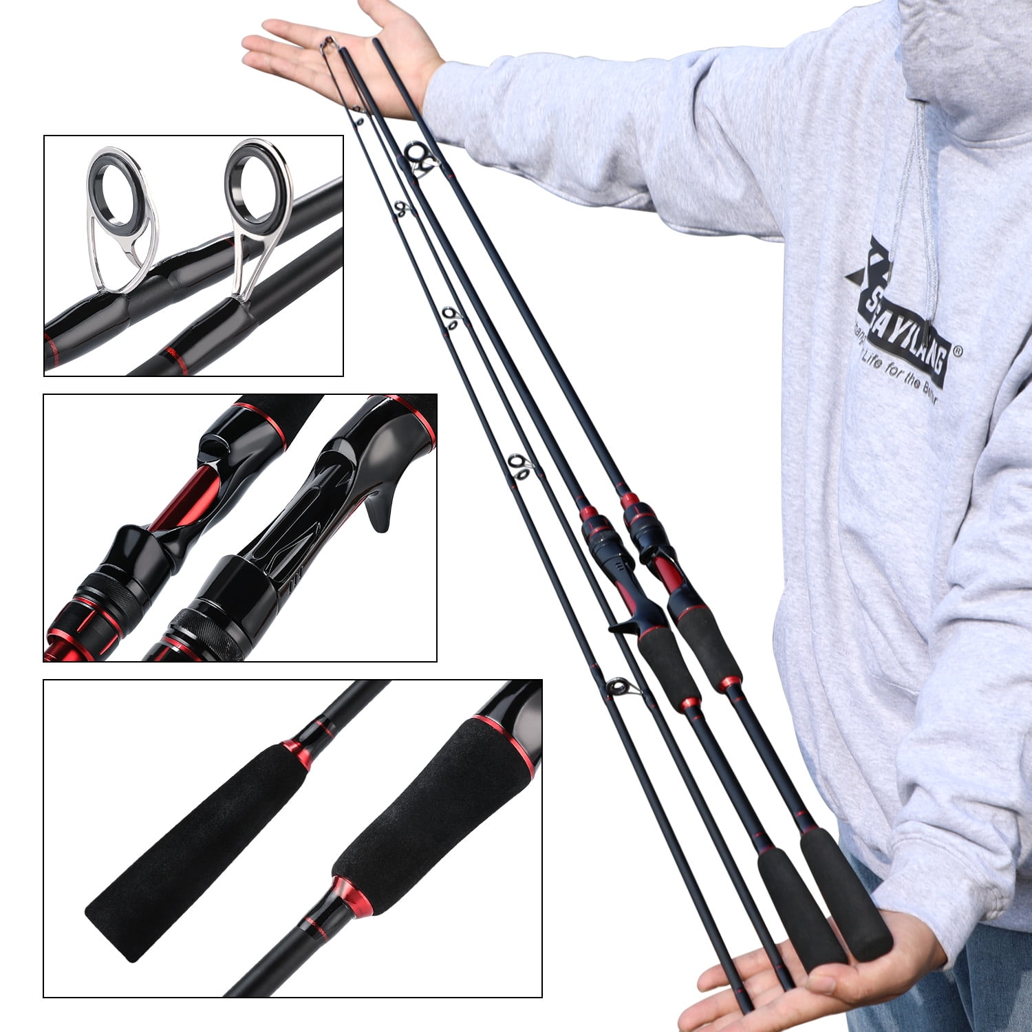 Sougayilang 2 Pieces Surf Rod - Big Game Spinning/Casting Fishing Rod 