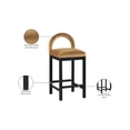 thumbnail image 2 of Meridian Furniture Conrad Saddle Velvet Counter Stool, 2 of 9