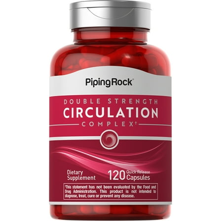 Circulation Supplement | 120 Capsules | Double Strength Complex for Men and Women | by Piping Rock