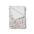 thumbnail image 2 of 1990s Soft Flannel Fleece Throw Blanket, Ombre Effect Shapes Lines Triangles and Dots Colorful Composition Memphis Design, Cozy Plush for Indoor and Outdoor Use, 60" x 80", Multicolor, by Ambesonne, 2 of 5