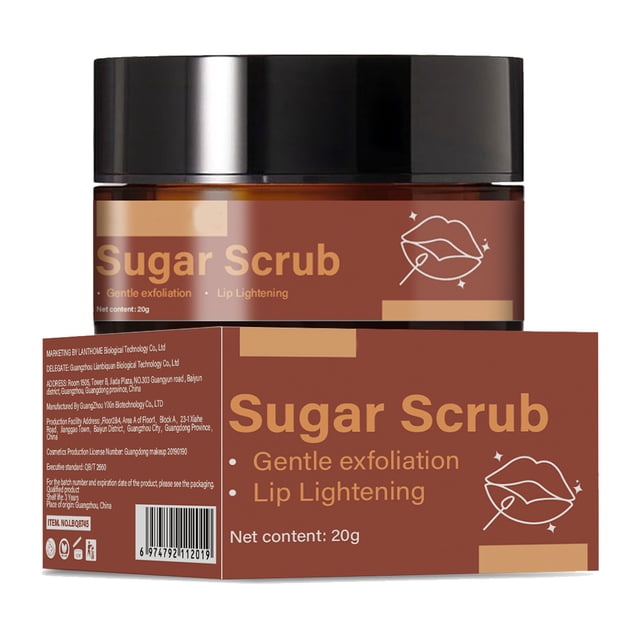 Exfoliante para el cuidado de los labios de 20g, exfoliante labial suave con azúcar moreno para exfoliar los labios, brillo hidratante