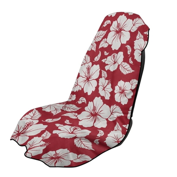 XYZCANDO Seats Protector Sweatproof Towel Car Seat Cover for Hiking Beach Running, Car Seat Towel Cover Non-Slip, Red Hibiscus Print