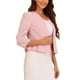 thumbnail image 4 of INSPIRAR CHIC Blazer Elegante para Mujeres, Chaqueta de Traje de Trabajo con Peplum, Sin Cuello, de Manga 3/4, Talla XL, Rosa, 4 of 6