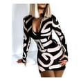 thumbnail image 3 of Fitted Long Sleeve Dress With Zipper And V-Neck, 3 of 4