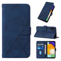 Embossed Wallet Case for Samsung Galaxy A14 5G, Magnetic Clasp Card Slots Holder Luxury Business PU Leather Flip Folio Cover with Kickstand Wireless Charging Case,Darkblue