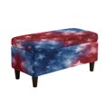 thumbnail image 2 of Jiueut American Flag Tie Dye Print Ottoman Cover Stretch Rectangular Ottoman Covers Slipcover Rectangle Washable Foot Stool Cover Thick Storage Protector with Elastic Bottom, Small, 2 of 7