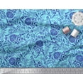 thumbnail image 3 of Soimoi Silk Fabric Leaves & Floral Artistic Printed Fabric 1 Yard 42 Inch Wide, 3 of 3