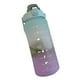 thumbnail image 1 of Botella de agua motivacional grande de 2000 ML, botella portátil a escala, hervidor deportivo, taza de plástico de color degradado, taza para sorber con letras, verde degradado, 1 of 3