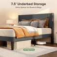 thumbnail image 5 of Lofka Queen Size Bed Frame with Upholstered Wing Back Headboard for Bedroom, Dark Gray Finish, 5 of 10