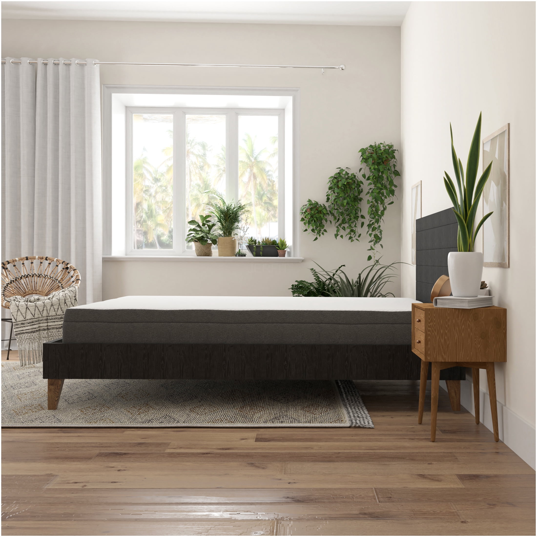 JERFIT King Size Firm Mattress, 8 Inch Gel Memory Foam Bed Mattress with Edge Support, AirGrid Cooling Technology, CertiPUR-US Certified, White