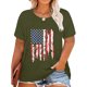 thumbnail image 1 of Fiudx Liquidación de Ahorros de Verano Moda Mujer Cuello Redondo Verano Manga Corta Blusa Camiseta Casual Impresión Tops, 1 of 5