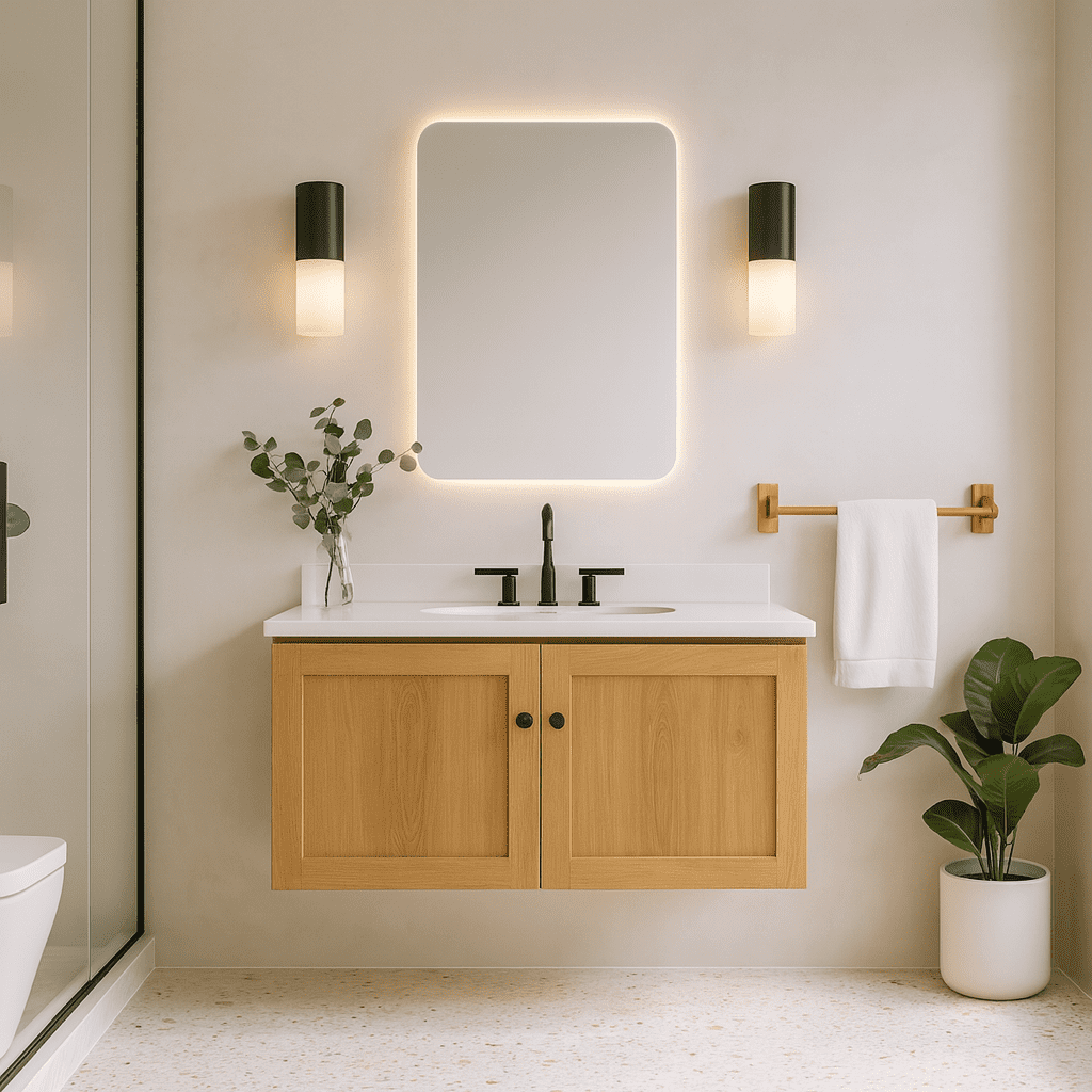 Dalton 24-Inch Wall-Mounted Towel Bar for Bathroom, Honey Oak Wood, Sturdy and Easy to Install – Design House, 561175