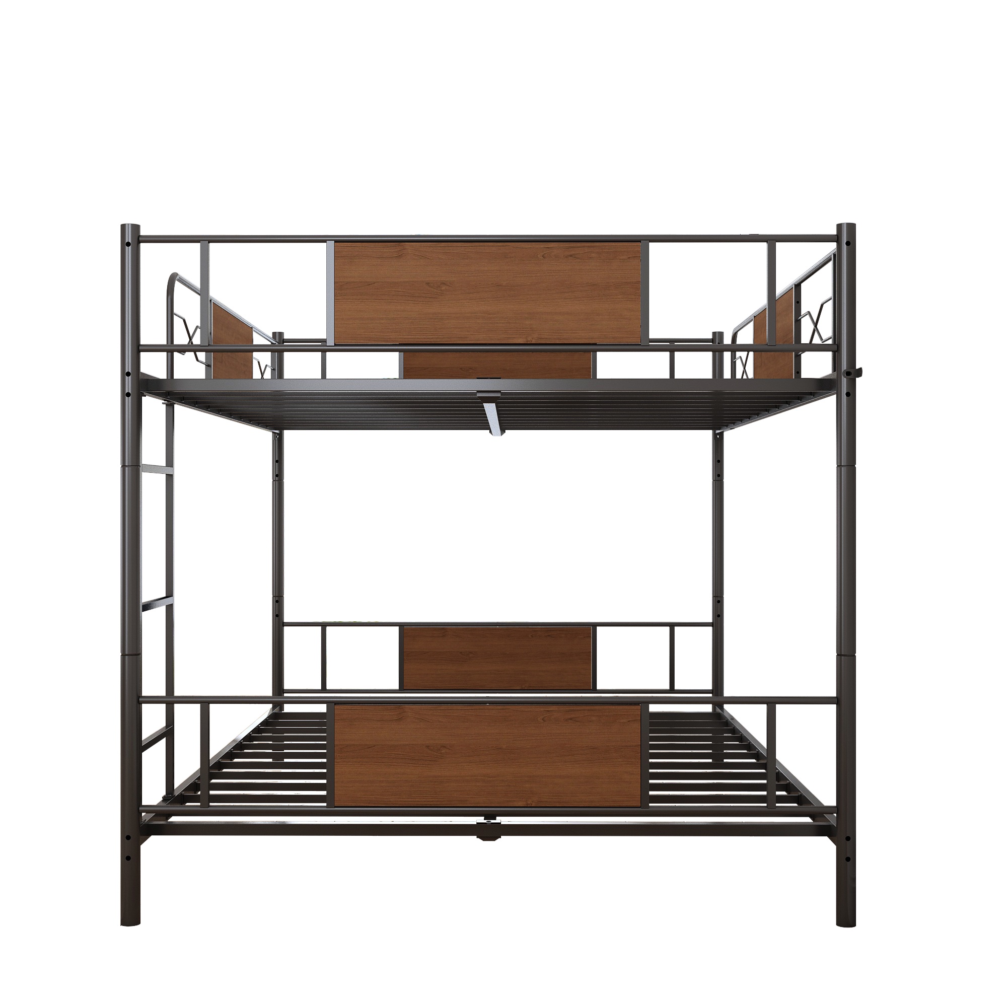 Full Over Full Bunk Beds with LED Lights and Charging Station, UHOMEPRO Metal Bunk Beds for Kids, Low Convertible Bunkbeds Full Size and No Box Spring Needed, Load-Bearing 500lb