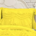 thumbnail image 3 of D.N.G. BEDDINGS 800 Thread Counts, 100% Egyptian Cotton, 550 GSM Microfiber filled Quilt Ruffled With Small Pom Pom Textured 1 Piece King/Cal-King Size Comforter, Yellow, 3 of 6