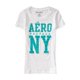 thumbnail image 1 of Aeropostale - Camiseta adornada con texto brillante para mujer, color blanco, pequeña Aeropostale Camiseta adornada, 1 of 1