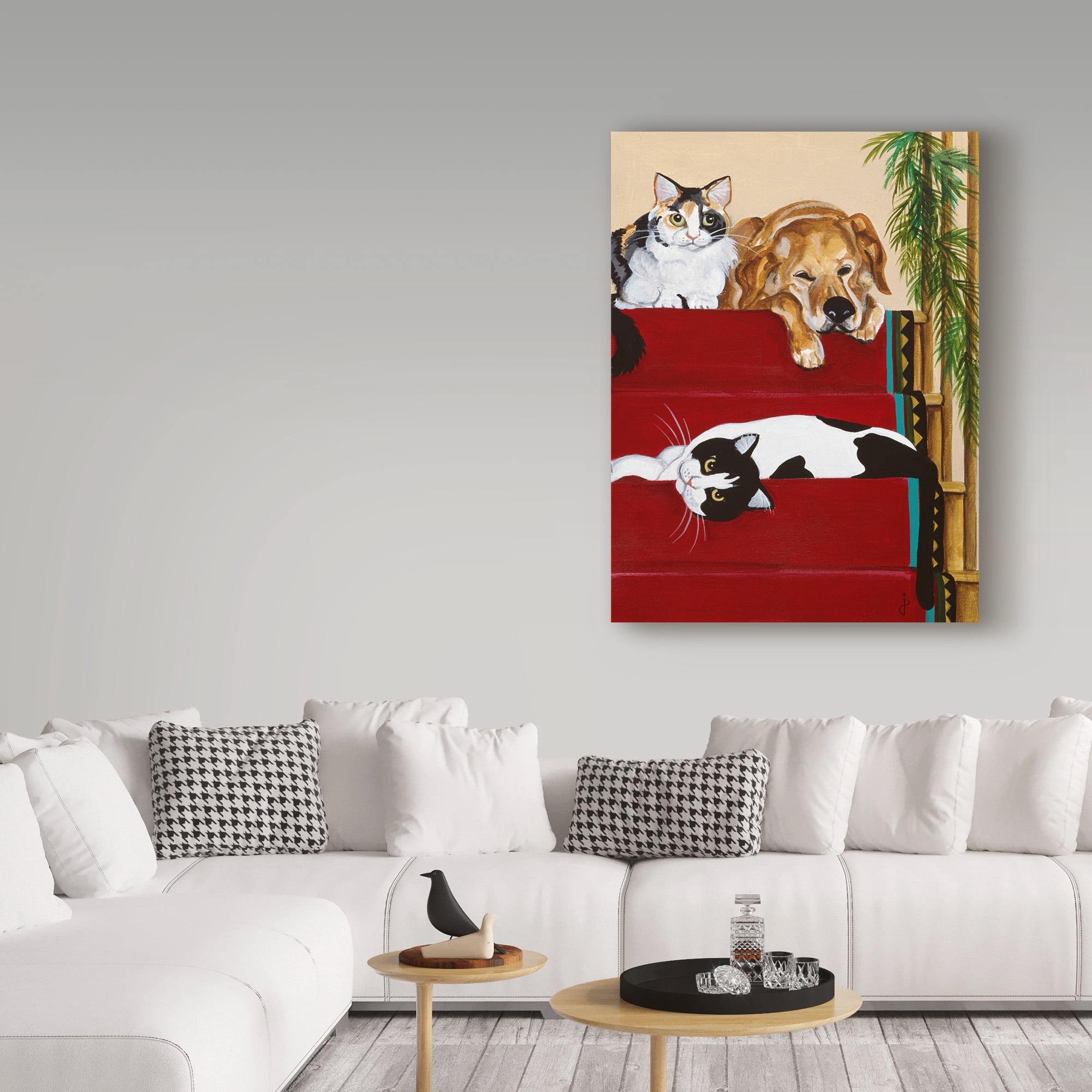 Trademark Fine Art 'Sleeping On The Steps' Canvas Art by Jan Panico