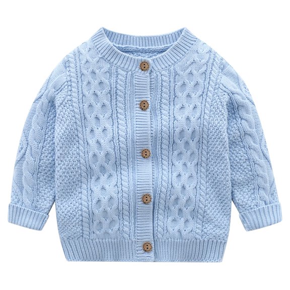 zbxnLI Infant Baby Boys Girls Cardigans Cable Knit Sweaters Button Closure Cardigan Toddler Fall Clothes