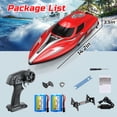 thumbnail image 4 of JoyStone 20+ mph RC Boat for Pool & Lakes, 14 inch Remote Control Boat with LED Lights, 2 Batteries 40Mins, Pool Toys for Adults & Kids (Red), 4 of 11