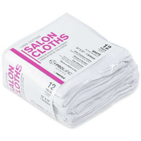 Prolific Salon Cloths 100% Cotton 12"x12" - Pack of 12 units