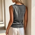 thumbnail image 4 of Karymi Plus Size Tops for Women Horizontal Striped Crew Neck Wide Strap Tank Top, Shift Casual Sleeveless Camisole, Everyday Wear Tee Womens Tops Dressy Casual, 4 of 7