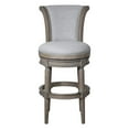 thumbnail image 2 of Home Square Wood Swivel Barstool with High Back in Weathered Gray - Set of 2, 2 of 6