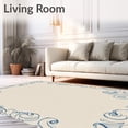 thumbnail image 2 of ODIKA 6'x9' Machine Washable Non-Slip Area Rug, Elegant Winter Tree Base Cover with Feathered Swirls High Traffic Rug with Pad, Beige, 639635, 2 of 8